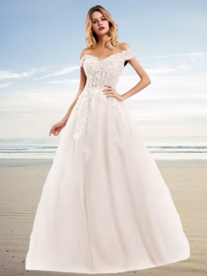 Vestido de noiva princesa Sevilha 2026 - Marfim, 34, 50cm